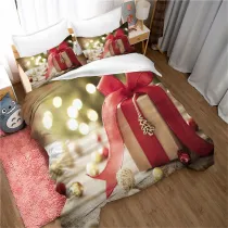 Printed Christmas Tree Gift Box Snowflake Bedding Full Twin Queen King Quilt Duvet Covers Sets
