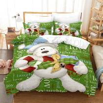 Lovely Scarf Bear Snowflake Bedding Full Twin Queen King Quilt Duvet Covers Sets