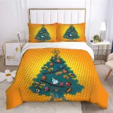 Snowflake Christmas Tree Christmas Theme Bedding Full Twin Queen King Quilt Duvet Covers Sets