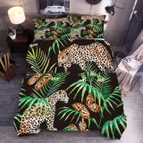 Cartoon Forest Animal Pattern Printed Cotton Bedding Set