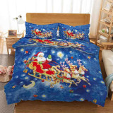 Cartoon Santa Claus Elk Gift Bedding Full Twin Queen King Quilt Duvet Covers Sets