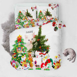 Snowman Christmas Tree Bedding Full Twin Queen King Quilt Duvet Covers Sets
