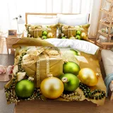 Christmas Snowflake Small Bell Bedding Full Twin Queen King Quilt Duvet Covers Sets