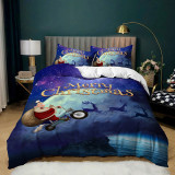 Santa Claus In A Sleigh Merry Christmas Bedding Full Twin Queen King Quilt Duvet Covers Sets