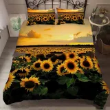 Sunflower Rose Beautiful Print Bedding Set