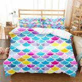 3D Colorful Little Fish Scale Cover Bedding Set