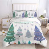 Snowflake Christmas Tree Christmas Theme Bedding Full Twin Queen King Quilt Duvet Covers Sets