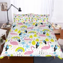 Natural Flamingo Bedding Set