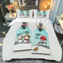 Snowman Christmas Tree Bedding Full Twin Queen King Quilt Duvet Covers Sets