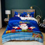 Merry Christmas Santa Claus Deer Bedding Full Twin Queen King Quilt Duvet Covers Sets
