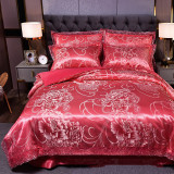 Luxury Elegant Flower Silk Bedding Set