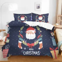 Merry Christmas Santa Claus Bedding Full Twin Queen King Quilt Duvet Covers Sets