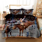 3D Cowboy Horse Riding Print Cool Bedding Set