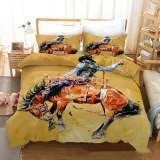 3D Cowboy Cool Horse Riding Scene Bedding Set
