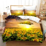 Sunflower Rose Beautiful Print Bedding Set