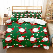 Cute Cartoon Printed Santa Claus Bedding Full Twin Queen King Quilt Duvet Covers Sets