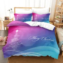 Merry Christmas Snowflake Bedding Full Twin Queen King Quilt Duvet Covers Sets