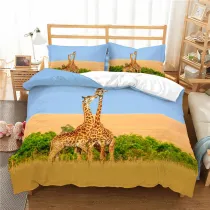 Giraffe Field Landscape Bedding Set