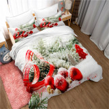 Printed Christmas Tree Gift Box Snowflake Bedding Full Twin Queen King Quilt Duvet Covers Sets