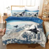3D Fighter Cool Blue Sky Fantastic Bedding Set
