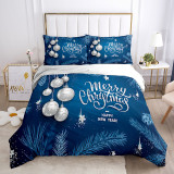 Merry Christmas and Happy New Year Snowflake Stars Bedding Full Twin Queen King Quilt Duvet Covers Sets