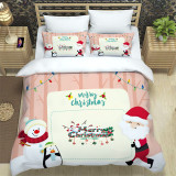 Cartoon Santa Claus Snowman Penguin Merry Christmas Bedding Full Twin Queen King Quilt Duvet Covers Sets