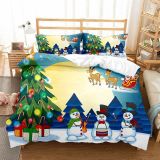 Christmas Tree Gift Santa Claus Bedding Full Twin Queen King Quilt Duvet Covers Sets