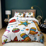 Christmas Hat Cars Bedding Full Twin Queen King Quilt Duvet Covers Sets