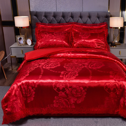 Embroidery Luxury Modern Silk Bedding Set