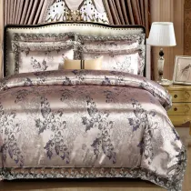 Jacquard Natural Fabric Silk Bedding Cotton Duvet Cover Set