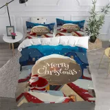 Merry Christmas Cartoon Christmas Printed Bedding Full Twin Queen King Quilt Duvet Covers Sets