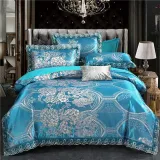 Jacquard Natural Fabric Silk Bedding Cotton Duvet Cover Set