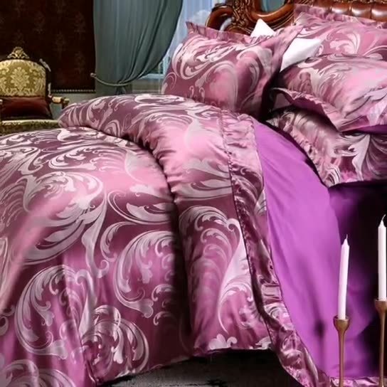 Jacquard Luxury Satin Silk Bedding Sets