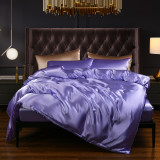 Pure Color Luxury Silk Soft Modern Bedding Set