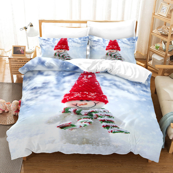 Lovely Scarf Snowman Snowflake Bedding Full Twin Queen King Quilt Duvet Covers Sets