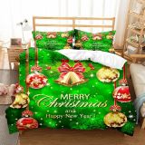 Merry Christmas and Happy New Year Theme Printing Bedding Full Twin Queen King Quilt Duvet Covers Sets