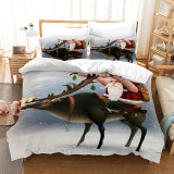 Santa Claus Deer Gift Box Bedding Full Twin Queen King Quilt Duvet Covers Sets