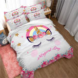 Cute Dream Unicorn Catching Bedding Set