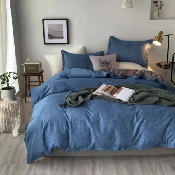 Simple Pure Color Texture Bedding Set