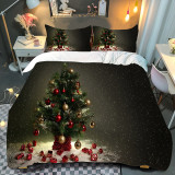 Christmas Tree Gift Box Snowflakes Bedding Full Twin Queen King Quilt Duvet Covers Sets