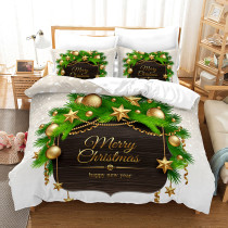Merry Christmas and Happy New Year Bedding Full Twin Queen King Quilt Duvet Covers Sets