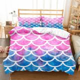 3D Colorful Large Fish Scale Cover Bedding Set