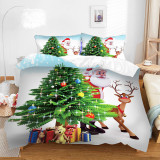 Santa Claus Deer Christmas Tree Bedding Full Twin Queen King Quilt Duvet Covers Sets
