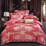 Jacquard Natural Fabric Silk Bedding Cotton Duvet Cover Set