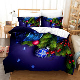 Snowflake Small Bell Christmas Tree Bedding Full Twin Queen King Quilt Duvet Covers Sets