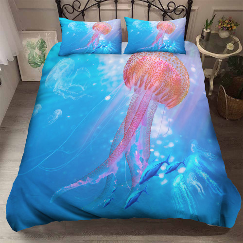 Sea World Jellyfish Turtle Romantic Bedding Set