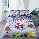 Printed Santa Claus Sled Gift Box Bedding Full Twin Queen King Quilt Duvet Covers Sets