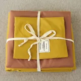 Yellow and Green Colorant Match Simple Solid Color Thickening Wool Bedding Set