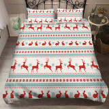 Printed Snow Deer Gingerbread Man Christmas Theme Bedding Full Twin Queen King Quilt Duvet Covers Sets