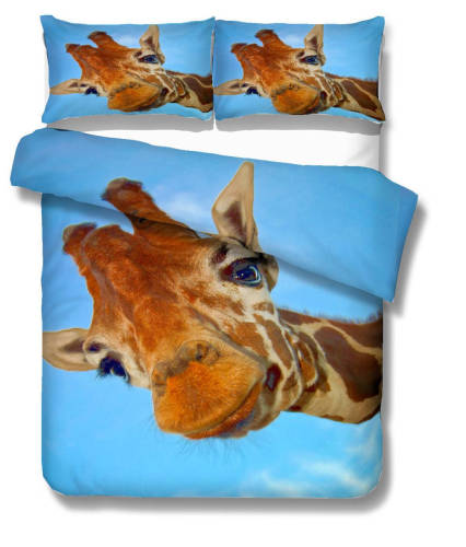 Giraffe Selfie Cute Cotton Bedding Set